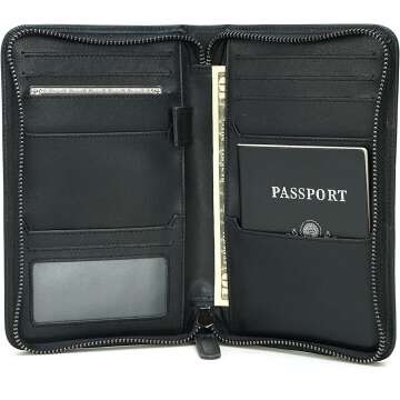 RFID Blocking Leather Passport Holder for Men