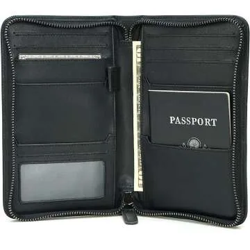 RFID Blocking Leather Passport Holder for Men