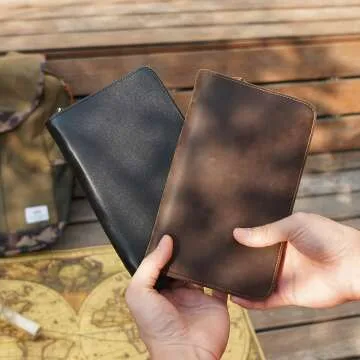 RFID Blocking Leather Passport Holder for Men