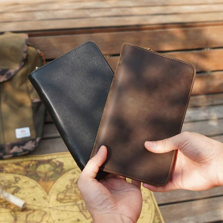 RFID Blocking Leather Passport Holder for Men