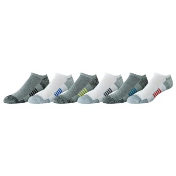 Amazon Essentials Cotton Socks for Men, Performance Cushioned No Show, Breathable Athletic, 6 Pairs,...
