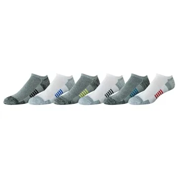 Amazon Essentials Cotton Socks for Men, Performance Cushioned No Show, Breathable Athletic, 6 Pairs,...