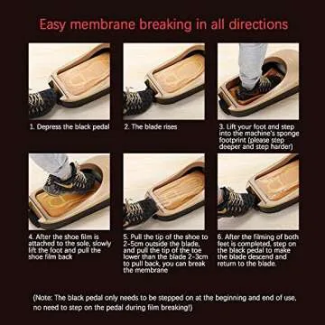 Automatic Shoe Film Machine Portable Shoe Covers Dispenser + Shoe Membrane 1 Roll Keep Floor Clean Perfect for Home Shop Office Lab Disposable Overshoes Dispenser Machine (Silver + 1 Roll Shoe Film)