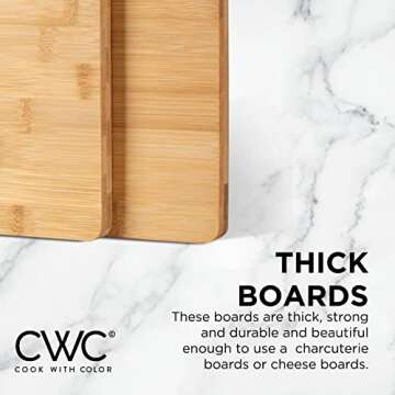 COOK WITH COLOR Bamboo Cutting Board Set - 3 Pc. Kitchen Essential