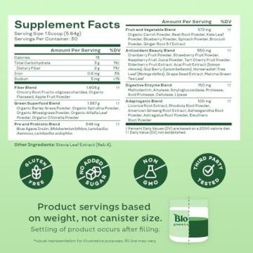 Bloom Nutrition Superfood Greens Powder for Vitality and Gut Health