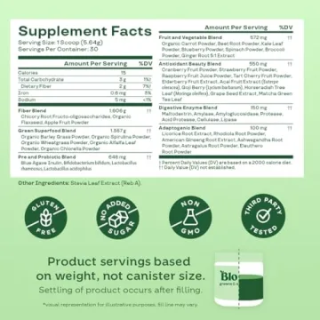 Bloom Nutrition Superfood Greens Powder for Vitality and Gut Health