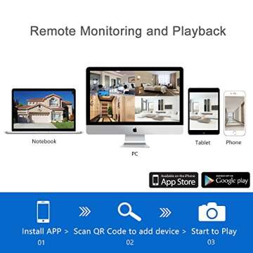 1080P Wireless Security Camera System, Firstrend 8CH Wireless NVR System with 8 pcs 1080P HD Securit...