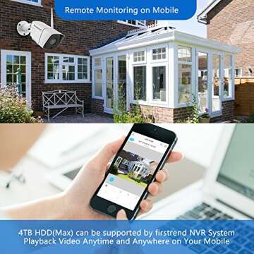 1080P Wireless Security Camera System, Firstrend 8CH Wireless NVR System with 8 pcs 1080P HD Security Camera and 3TB Hard Drive Pre-Installed, CCTV P2P for Indoor Outdoor for Home