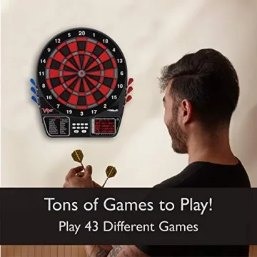 Viper 797 Electronic Dartboard, Quick Access To 301 And Countup From Button Interface, Extended Catch Ring, 11 Square Inch Scoreboard Display, Includes Darts And Extra Tips, 43 Games And 241 Options