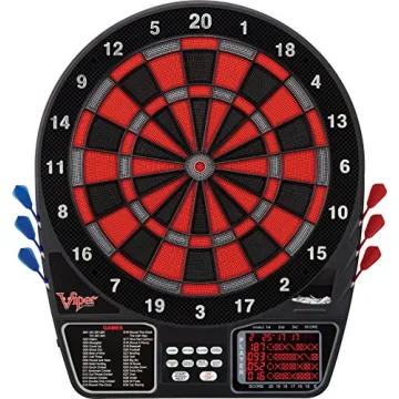 Viper 797 Electronic Dartboard, Quick Access To 301 And Countup From Button Interface, Extended Catch Ring, 11 Square Inch Scoreboard Display, Includes Darts And Extra Tips, 43 Games And 241 Options
