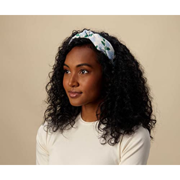 RIFLE PAPER CO. Hydrangea Headband, Knotted Fabric Floral Pattern, Design Printed Over Structured Full Polyester on Durable Plastic Band, 1 Count