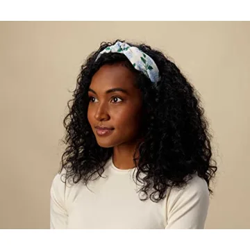 RIFLE PAPER CO. Hydrangea Headband, Knotted Fabric Floral Pattern, Design Printed Over Structured Full Polyester on Durable Plastic Band, 1 Count