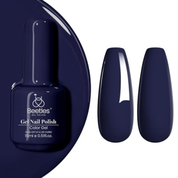 Beetles Gel Nail Polish Midnight Navy Blue 15ml Salon Quality