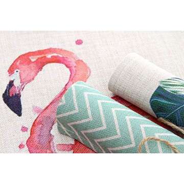 rouihot Set of 8 Placemats Watercolor Autumn Compositions Orange and Green Pumpkins Leaves Branches 12.5x17 Inch Non-Slip Washable Place Mats for Dinner Parties Decor Kitchen Table