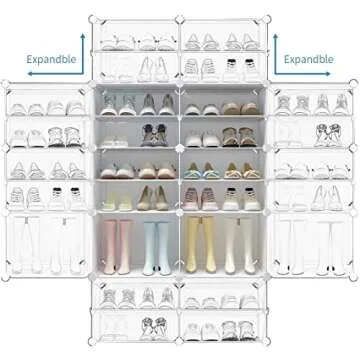 Aeitc Portable Plastic Shoe Storage Rack - 72 Pairs