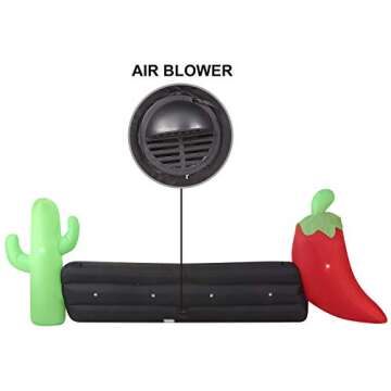 Joiedomi Cinco De Mayo Inflatable Decorations 12 FT Long Fiesta Sign Inflatable with Build-in LEDs Blow Up Inflatables for Holiday Party Indoor Outdoor Yard Garden Lawn Decor.