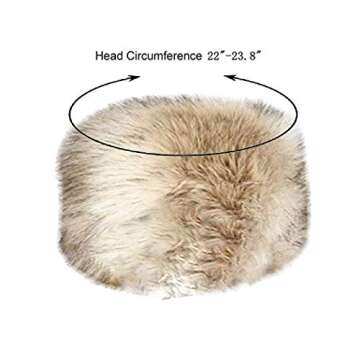 Old Dlrd Russian Hat,Winter Faux Fur Hats for Women,Warm Russian Cossack Style Hat for Ladies Grey