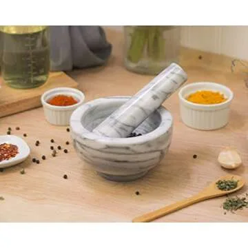 HIC Kitchen Mortar and Pestle Set for Spices and Herbs