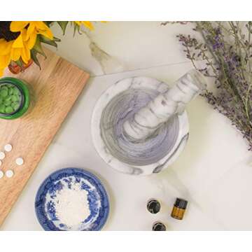 HIC Kitchen Mortar and Pestle Set for Spices and Herbs