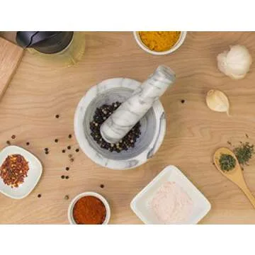 HIC Kitchen Mortar and Pestle Set for Spices and Herbs