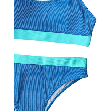 Verdusa Color Block Padded High Cut Bikini Set for Women