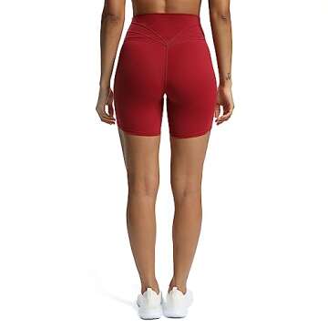 Aoxjox Trinity Workout Biker Shorts for Women Tummy Control High Waisted Exercise Athletic Gym Running Yoga Short 6" (Rumba Red, Small)