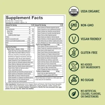 Purely Inspired Organic Greens Powder for Smoothies 24 Servings