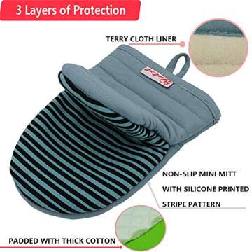 Versatile Mini Oven Mitts for Confident Cooking and Baking