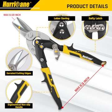 HURRICANE 10 Inch Aviation Tin Snips - Effortless Metal Cutting Tool