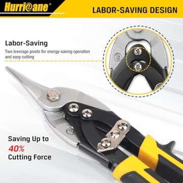 HURRICANE 10 Inch Aviation Tin Snips for Easy Cutting