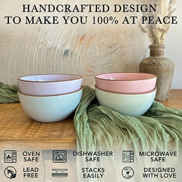 Mora Ceramic Bowls Set - 28oz, Dishwasher & Oven Safe