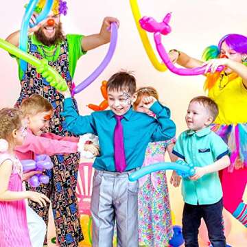 100 Pcs 260Q Balloons Kit with Pump - Kids Premium Latex Twisting Long Balloons to Make Animals Flowers, Fun Rainbow Balloons for Party Boys Girls Christmas Birthday Gifts Clowns Wedding Decor