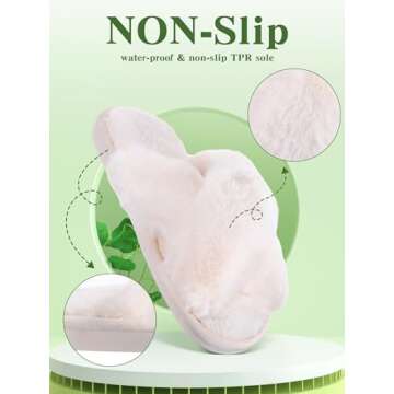 Liitrsh 8 Pairs Women's Cross Band Slippers Fuzzy House Slippers Plush Furry Bridesmaid Shoes Open T...