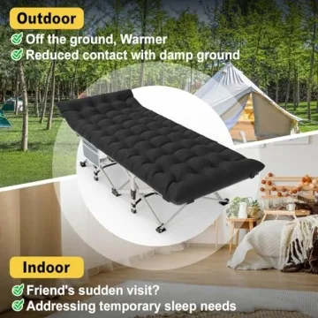 Slendor Folding Camping Cot with Mattress 800lbs Support