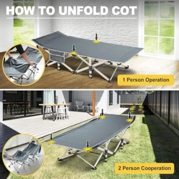 Slendor Folding Camping Cot with Mattress 800lbs Support