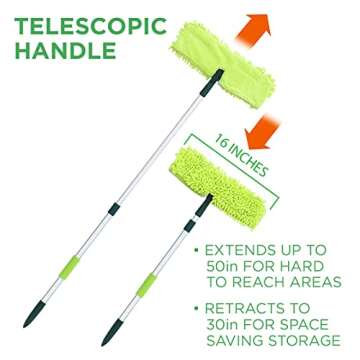 Pine-Sol Telescopic Microfiber Dry/Wet Mop – Dust Mopping for Cleaning Hardwood Floors, Tile, Lami...