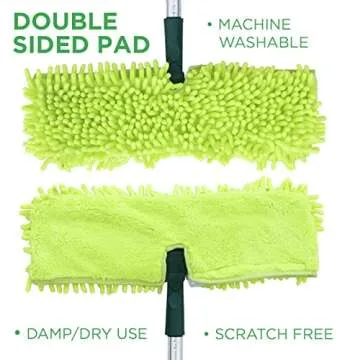 Pine-Sol Telescopic Microfiber Dry/Wet Mop – Dust Mopping for Cleaning Hardwood Floors, Tile, Laminate | Swivel Sweeper with Washable Pad and Extendable Metal Handle