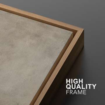 MUDECOR Framed Canvas Print Wall Art Monochromatic Gradient Abstract Minimalist Gray Illustrations Modern Art Decorative Bohemian Colorful Chic for Living Room, Bedroom, Office - 16"x24"x2 NATURAL