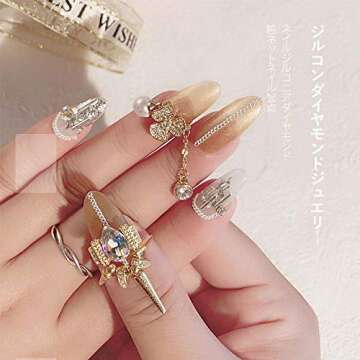 Lookathot 23PCS 3D Zircon Nail Art Decals for Glamour