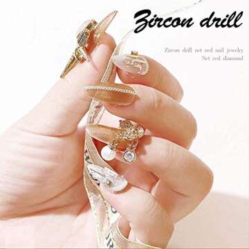 Lookathot 23PCS 3D Zircon Nail Art Decals for Glamour