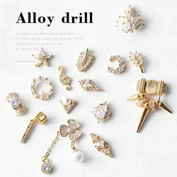 Lookathot 23PCS 3D Zircon Nail Art Decals for Glamour