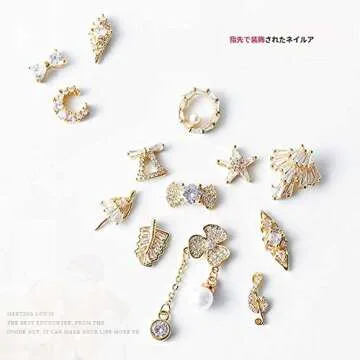 Lookathot 23PCS 3D Zircon Nail Art Decals for Glamour