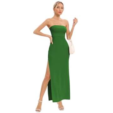 Elegant JLCNCUE Tube Strapless Maxi Dress for Women