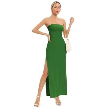 Elegant JLCNCUE Tube Strapless Maxi Dress for Women