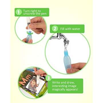 Coogam Alphabet Water Coloring Cards, Aqua Painting Doddle Flashcards, Drawing 26 Letters ABC Words, Educational Learning Toy Gift for 3 4 5 Year Old Kids Toddlers