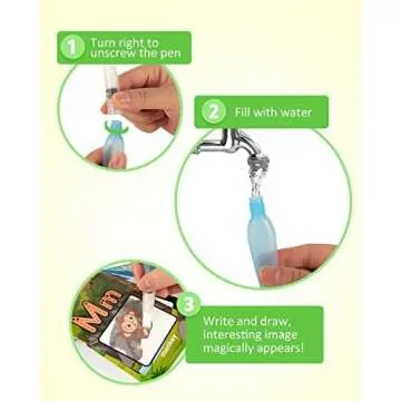 Coogam Alphabet Water Coloring Cards, Aqua Painting Doddle Flashcards, Drawing 26 Letters ABC Words, Educational Learning Toy Gift for 3 4 5 Year Old Kids Toddlers