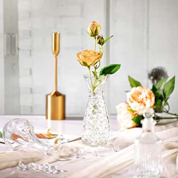 NOTCHIS 70,000 Clear Water Gel Beads for Vases, Tansparent Water Gel Beads for Vase Filler Beads, Candles, Wedding Centerpiece Floral Decorations