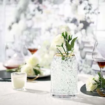 NOTCHIS 70,000 Clear Water Gel Beads for Vases, Tansparent Water Gel Beads for Vase Filler Beads, Candles, Wedding Centerpiece Floral Decorations