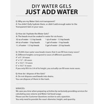 NOTCHIS 70,000 Clear Water Gel Beads for Vases, Tansparent Water Gel Beads for Vase Filler Beads, Candles, Wedding Centerpiece Floral Decorations