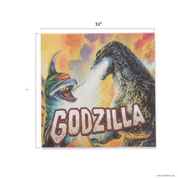 Godzilla vs. Gigan Fiery Gallery Wrapped Canvas Wall Decor - Fun Godzilla Wall Art for Man Cave or Movie Room